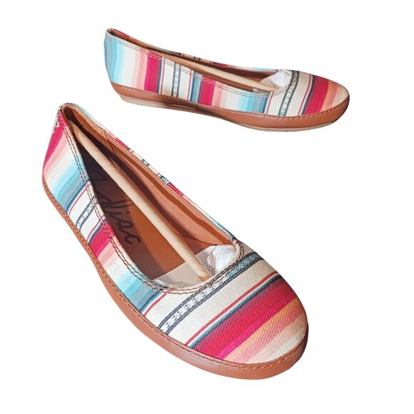 NEW Zodiac Dawn Padded Insole Slip-on Multicolored Striped Ballet Flats Size 6.5 - Picture 4 of 9